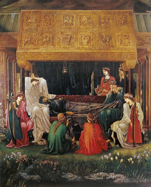 The last sleep of Arthur in Avalon van Sir Edward Burne-Jones