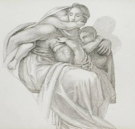 Mother and Three Children van Sir Edward Burne-Jones