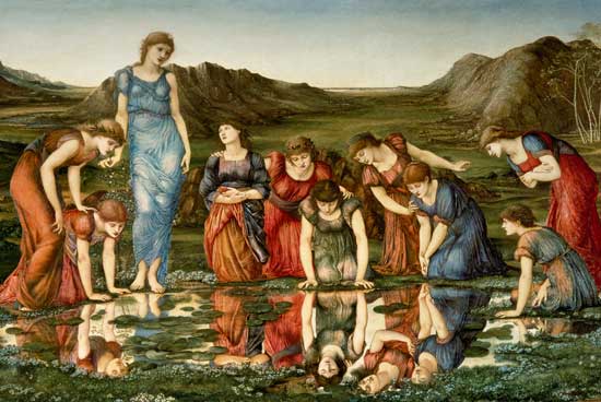 Der Spiegel der Venus (Ausschnitt) van Sir Edward Burne-Jones