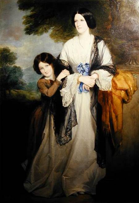 Juliana, Countess of Leicester with her eldest child Lady Julia Coke van Sir Francis Grant