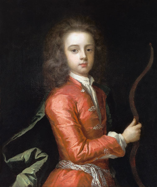 Portrait of a boy, said to be the Duke of Gloucester, holding a bow van Sir Godfrey Kneller