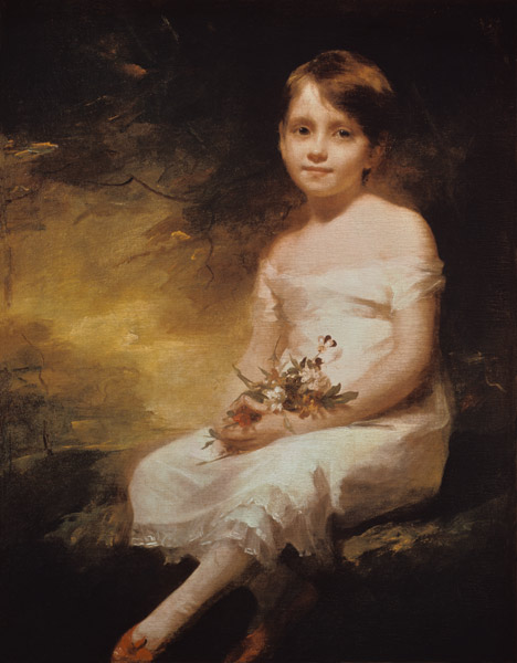 Little Girl with Flowers or Innocence, Portrait of Nancy Graham van Sir Henry Raeburn
