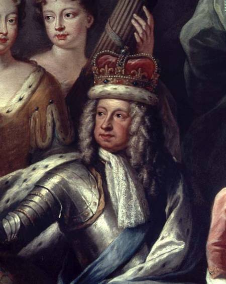 Detail of George I from the Painted Hall, Greenwich van Sir James Thornhill