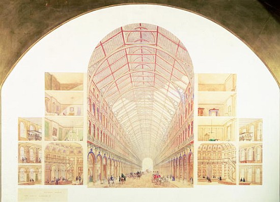 Section perspective of the proposed Great Victorian Way, c.1854 van Sir Joseph Paxton
