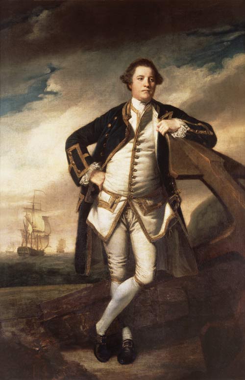 Capt. Philemon Pownall in naval uniform van Sir Joshua Reynolds