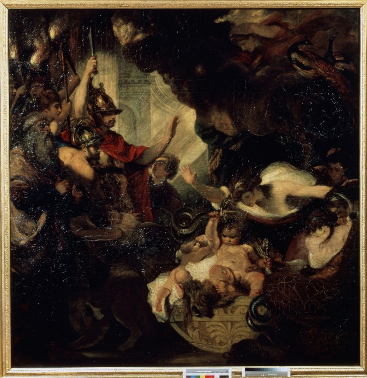 The Infant Hercules strangling the Serpents van Sir Joshua Reynolds