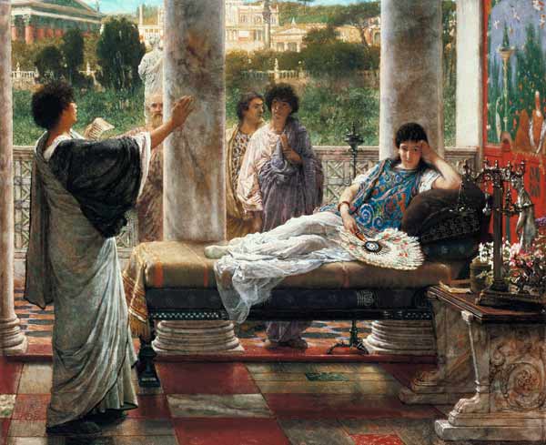 Anacreon Reading his Poems at Lesbia's House van Sir Lawrence Alma-Tadema