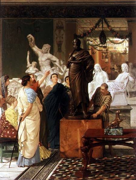 Dealer in Statues van Sir Lawrence Alma-Tadema