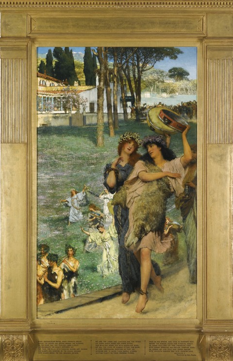 A spring festival (On the road to the Temple of Ceres) van Sir Lawrence Alma-Tadema