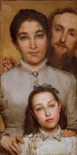 Jules Dalou w.Wife & Daughter van Sir Lawrence Alma-Tadema