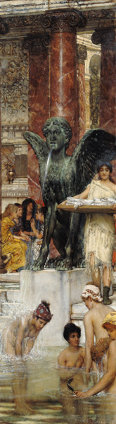 In the Roman Baths, or Roman Women In The Bath van Sir Lawrence Alma-Tadema