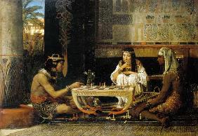 Ägyptisches Paar beim Brettspiel