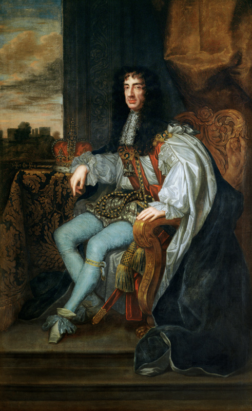 Portrait of King Charles II (1630-85) van Sir Peter Lely