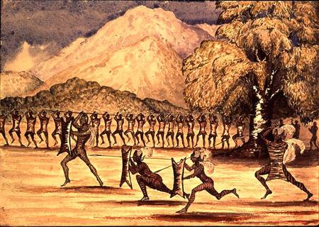 War Dance, illustration from 'The Albert N'yanza Great Basin of the Nile' by Sir Samuel Baker van Sir Samuel Baker