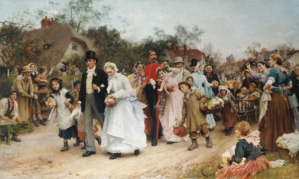Die Dorfhochzeit van Sir Samuel Luke Fildes
