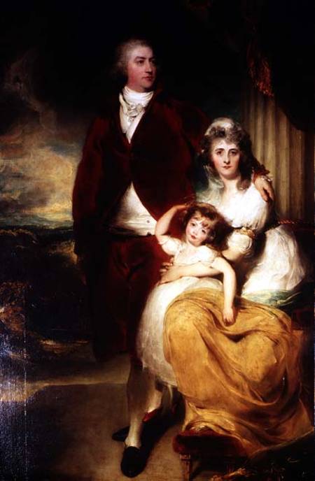 Henry, 10th Earl and 1st Marquess of Exeter, his wife Sarah and daughter Lady Sophia Cecil van Sir Thomas Lawrence