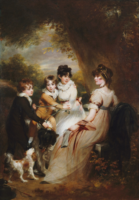 Mrs.Raymond Symonds mit ihren Kindern van Sir William Beechey