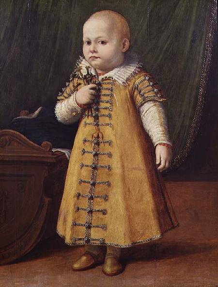 Portrait of a child (panel) van Sofonisba Anguisciola