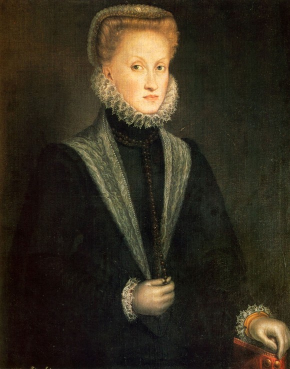 Portrait of Anna of Austria (1549–1580), Queen consort of Spain and Portugal van Sofonisba Anguissola