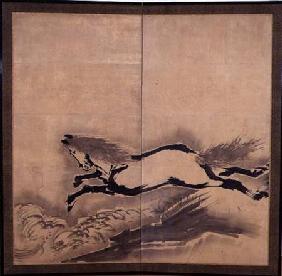 Horse Jumping, Japanese, Edo period