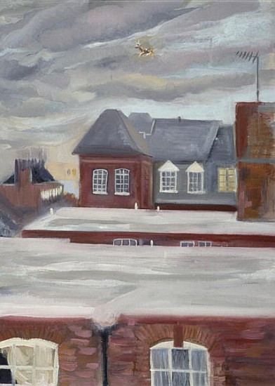 Guinness Trust Buildings, Fulham Palace Road (oil pastel on paper)  van Sophia  Elliot