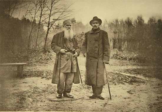 Leo Tolstoy and the author Maxim Gorky van Sophia Andreevna Tolstaya
