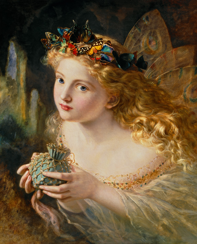 'Take the Fair Face of Woman, and Gently Suspending, With Butterflies, Flowers, and Jewels Attending van Sophie Anderson
