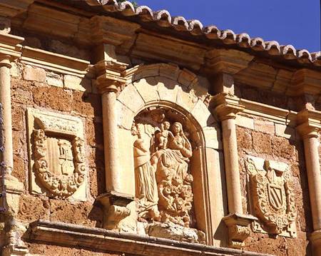 Detail from the facade of the church founded in 1194 and moved to its present site in 1218 van Spanish School