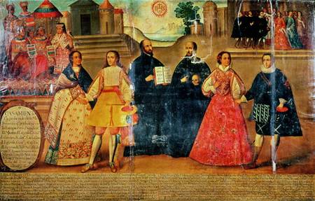 Double wedding between two Inca women and two Spaniards in 1558 van Spanish School