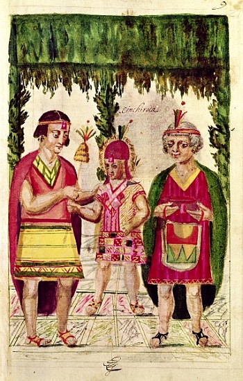 Illustration of Cincheroca, from ''Historia y Genealogia Real de los Reyes Incas del Peru, de sus he van Spanish School