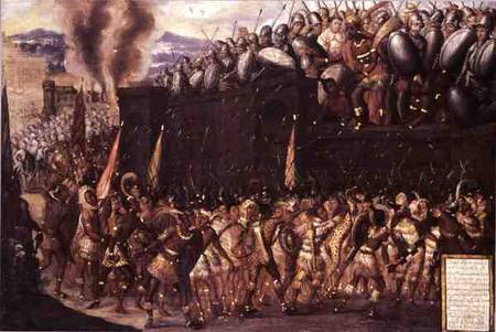 Montezuma (1466-1547), captured by the Spaniards van Spanish School