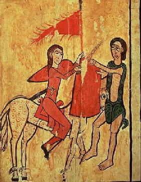 St. Martin and the Beggar, detail from an altar frontal from Sant Marti de Puigbo, Gombren