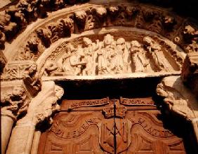 Tympanum of west portal of Sta Maria del Azogue