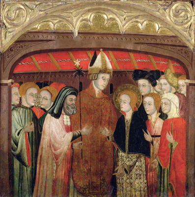 The Marriage of the Virgin (oil on panel) van Spanish School, (15th century)