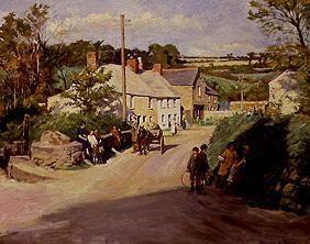 Dorfszene in Cornwall