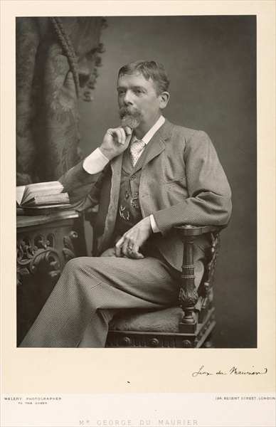 George du Maurier (1834-96), artist, cartoonist and novelist, portrait photograph (b/w photo)  van Stanislaus Walery