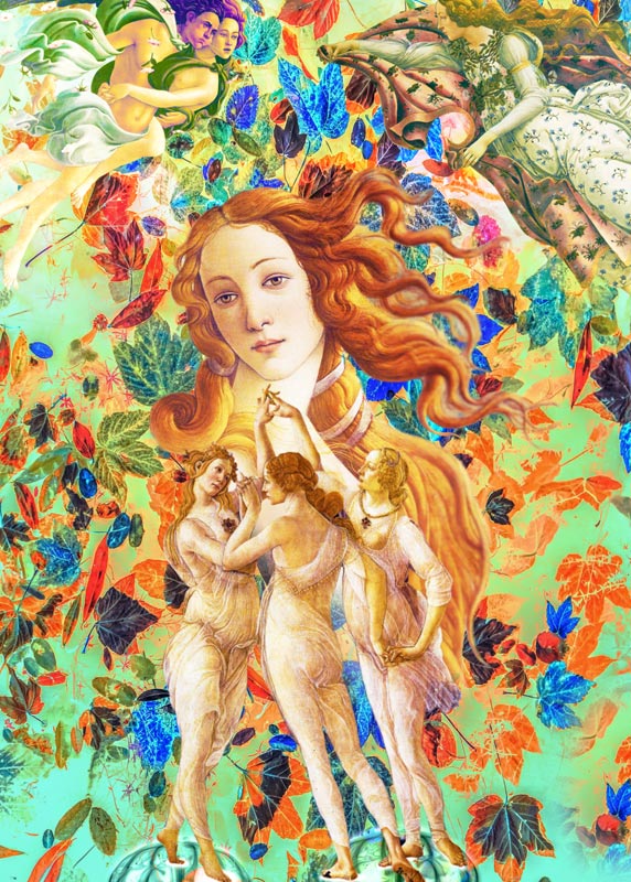 Primavera Collage Botticelli Venus van Stephan  Rossmann