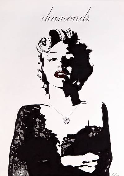 Diamonds  Marilyn Monroe in een avondjurk met diamanten