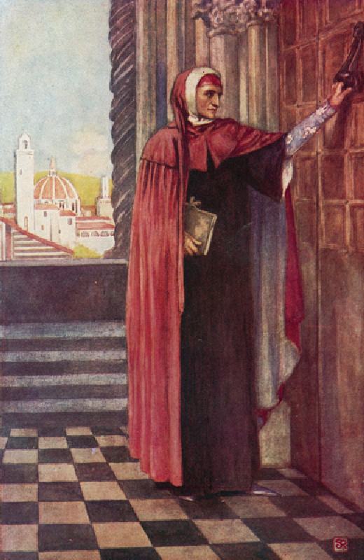 Dante in search of peace (colour litho) van Stephen Reid