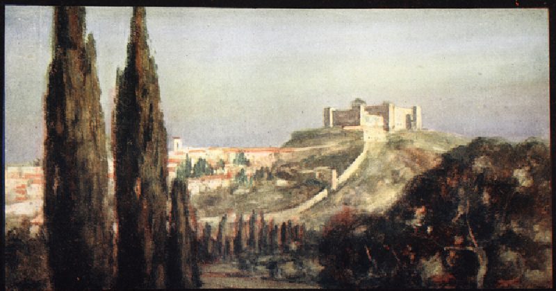 Spoletto, the birthplace of Saint Benedict, illustration from Helmet & Cowl: Stories of Monastic and van Stephen Reid