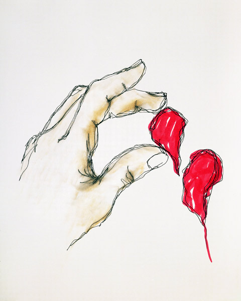A Piece of Your Heart, 1996 (pen & w/c on paper)  van Stevie  Taylor