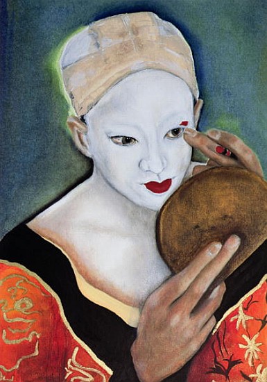 Kabuki, Tamasaburo as Izayoi (oil on canvas)  van Stevie  Taylor