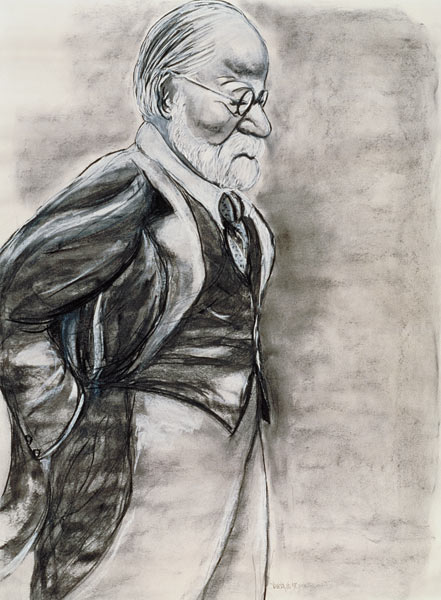 Sigmund Freud (1856-1939) 1998 (charcoal and pastel on paper)  van Stevie  Taylor