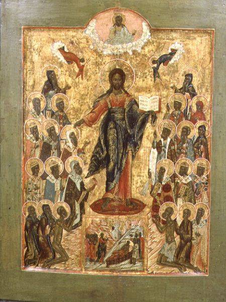 Christ the King, Central Russian icon van Stroganov School