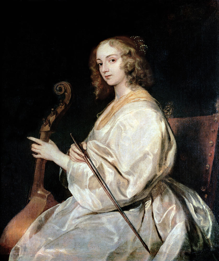 Young Woman Playing a Viola da Gamba van (studio of) Sir Anthony van Dyck
