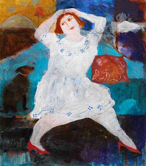 The Red Shoes, 2004 (oil on board)  van Susan  Bower