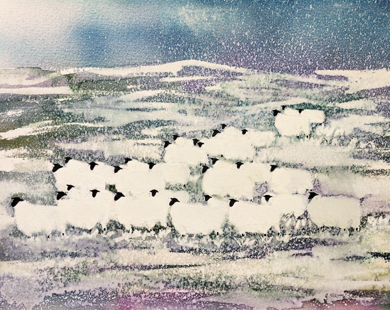 Sheep in Winter  van Suzi  Kennett