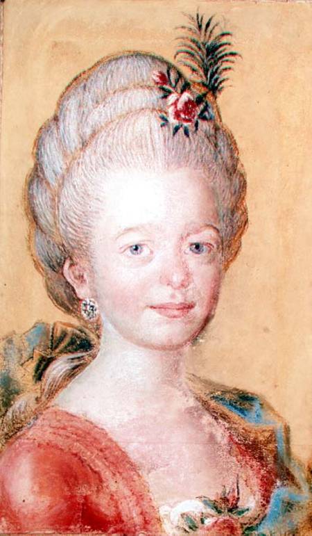 Portrait of the daughter of Carl Linnaeus (1707-78) van Swedish School