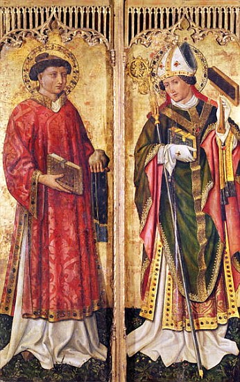 St. Stephen and St. Blaise, from the Altarpiece of Pierre Rup, c.1450 van Swiss School