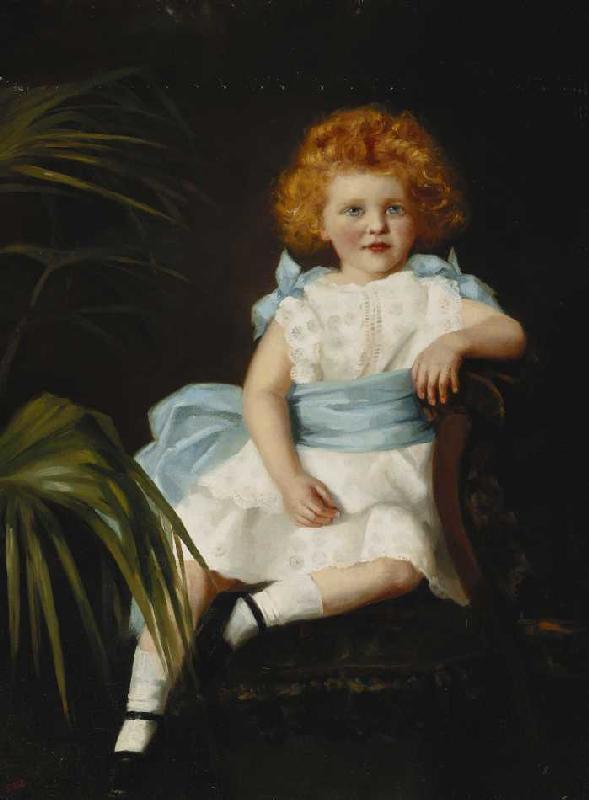 Junges Mädchen mit blauer Schärpe. van Sybil M. Dowie